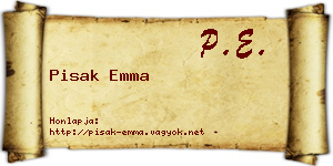 Pisak Emma névjegykártya